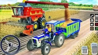 Real Desi Tractor Trolley & Harvester Action | Indian Tractor Driving Simulator Gameplay