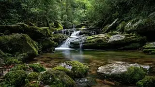 River Sound ASMR & Forest Birds Chirping | Morning forest Ambience for Sleep and Gentle Meditation
