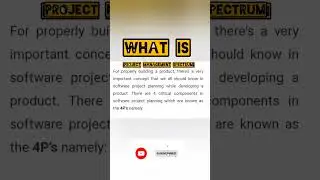 What is Project Management Spectrum |What is PMS in software engineering