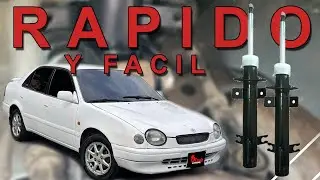 instalación de forma fácil y sencilla amortiguadores de Toyota corolla 99 y varios años
