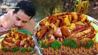 Eating Technology KH, Primitive Technology - Eating delicious - Smart boy cooking pig head #26
