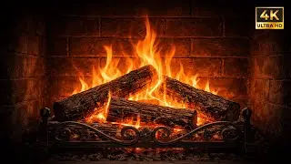4K Cozy Fireplace 🔥 Authentic Real Fire Ambience