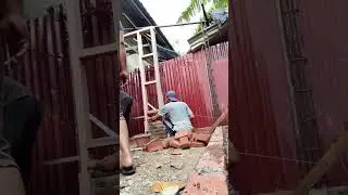 Brick Installation Around Door Frame to Prevent Shifting #shorts #build #construction #fyp