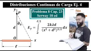 Campo Eléctrico || Ej. 4 || Varilla Horizontal || Punto en el eje Y || Problema 23.8 Serway 10 ed