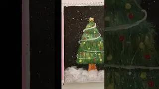 Christmas 🎄 tree painting #painting #shortvideo #youtubeshorts