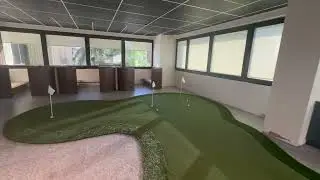 Indoor Putting Green featured in a commercial office. #golf #puttinggreen