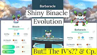 106cp 🥺 But The IV's?? Shiny Binacle Evolution Into Shiny Barbaracle In Pokemon Go | Shiny Pokemon