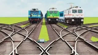 3 train crossing very danger😱