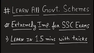 Learn All Govt Schemes With Tricks | Extremely Important for Upcoming SSC Exams