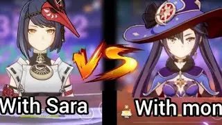 RAIDEN SHOGUN! Mona VS Kujou Sara buff comparison!!