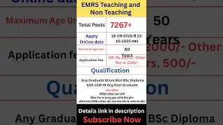 EMRS Recruitment 2025 | Apply for 7267 Teaching & Non-Teaching Jobs