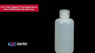 175mL Nalgene&trade; Lab Quality Narrow Mouth HDPE Bottle with 24mm Cap | U.S. Plastic Corporation&reg;