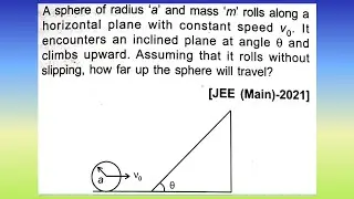 A sphere of radius 'a' and mass 'm' rolls along a horizontal plane with...I Doubtify JEE