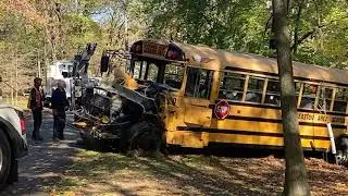 Easton Area School District bus is removed from creek