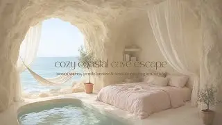 cozy coastal cave escape | ocean waves, gentle breeze & seaside reading ambience