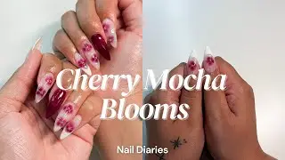 Cherry Mocha Blooms, Fall Nails, Pinterest Inspired | Nail Diaries ep.07