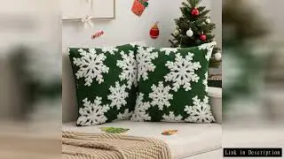 2pcs Snowflake Velvet Pillow Covers, Christmas Style Square Cushion Cover, Festive Pattern, Cozy Hom