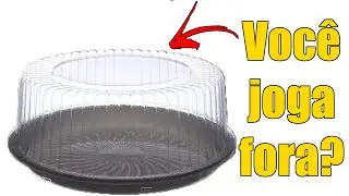 FAÇA VASOS DE CIMENTO UTILIZANDO FORMA DE EMBALAGEM DE BOLO USADA