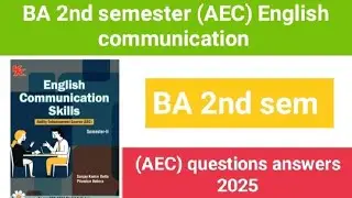 BA 2nd semester AEC English communication questions answers| 2nd sem AEC #video #exam #answer #study