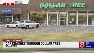 Car crashes through Dollar Tree