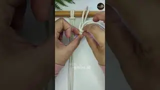 How to Tie Horizontal Lark's Head Knot in Macrame #macrame #macrameknot #shorts