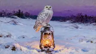Learn English with Nighttime Stories: Snow Owl at Dusk ❄️