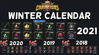 Winter Calendar 2021 Vs Previous Years | Overview and Comparison Vid | Marvel Contest Of Champions