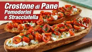 CROSTONE DI PANE POMODORINI E STRACCIATELLA Ricetta Facile - Buon'Idea #shorts