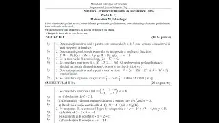 Simulare BAC matematică profil tehnologic ISJ Cluj, decembrie 2026