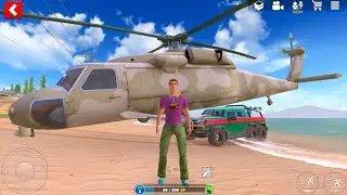 Off The Road Flying in Army Helicopter 6x6 Truck Beach Driving Stunt Racing Simulator Gameplay