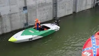 Conca sul Po di Isola Serafini - Ingresso di alcuni partecipanti al raid Pavia-Venezia (06/06/2021)