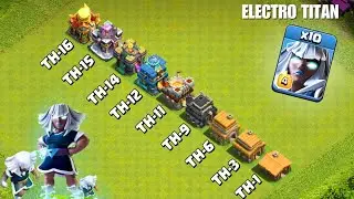 Electro Titan vs Every Town Hall | Clash of Clans