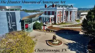 4K Drone Footage of The Hunter Art Museum of American Art. Chattanooga, Tennessee.