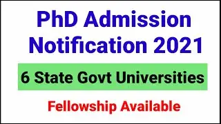 PhD Admissions 2021 Notifications in state government Universities|PhD admission 2021|UGC NET MENTOR