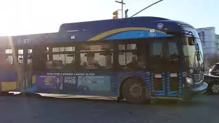 MTA NYCT: 2018 NFI XD40 #7551 on the Q29 to Jackson Heights aprchng Queens Blvd/59 Av