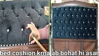 how to make low cost high | quality bed coshion full | bed coshion diamond button | tufting Velvet