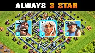 How to get 3 Star th14 HOG RIDERS with MINERS in clash of clans (Coc) @sumit007yt 