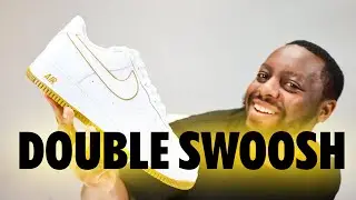 Air Force 1 Double Swoosh White Bronzine On Foot Sneaker Review QuickSchopes 554 Schopes DV0788 104