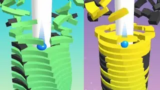 Stack Ball-Blast through platforms!🏀⚽⚾ Gameplay Levels15-16.👆👍💜💜💜✔