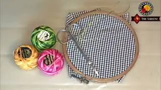 Hand embroidery - embroidery on checked fabric