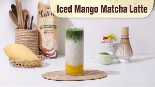 How To Make Iced Mango Matcha Latte | Summer Drink | UFC Velvet Almond Milk
