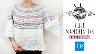 Tutoriel crochet pull top  down  sans  couture  super facile