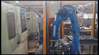 CNC MACHINE LOADING UNLOADING USING ROBOT