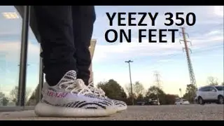 ADIDAS YEEZY 350 ZEBRA V2 BOOST ON FEET SNEAKER SIZING REVIEW