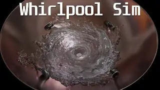A Glitchy Whirlpool Fountain Simulation in Blender 4.2.3 (Broken Mantaflow Foam Particles)