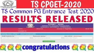 TS CPGET 2020 RESULTS | TS CPGET RANK CARDS 2020 | CPGET RESULTS 2020