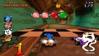 [Duckstation] Crash Team Racing HD 60FPS Widescreen | Crystal Cup Hard 7 Laps ft. Ripper Roo