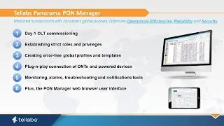 Passive Optical LAN Operational Efficiencies using the Tellabs Panorama PON Manager
