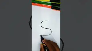 How To Draw Ice Cream 🍦 Cone From Alphabet letter S | Easy Ice Cream Drawing #drawing #art #shorts