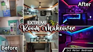 EXTREME SMALL ROOM MAKEOVER (Modern Industrial & Gaming/Vlogging Room) *loft bed* | Rothsen Viana